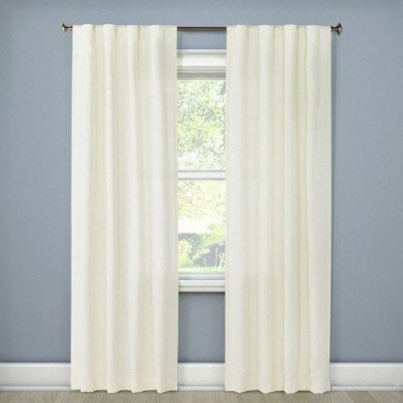 2 x Heathered Curtain Panel Cream - Picture 3 of 3